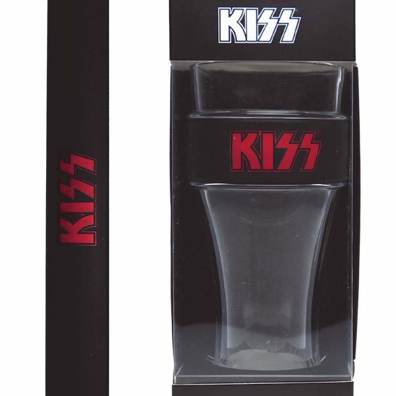Kiss Black and Red Logo Heavy Duty Slap Band Pint Glass