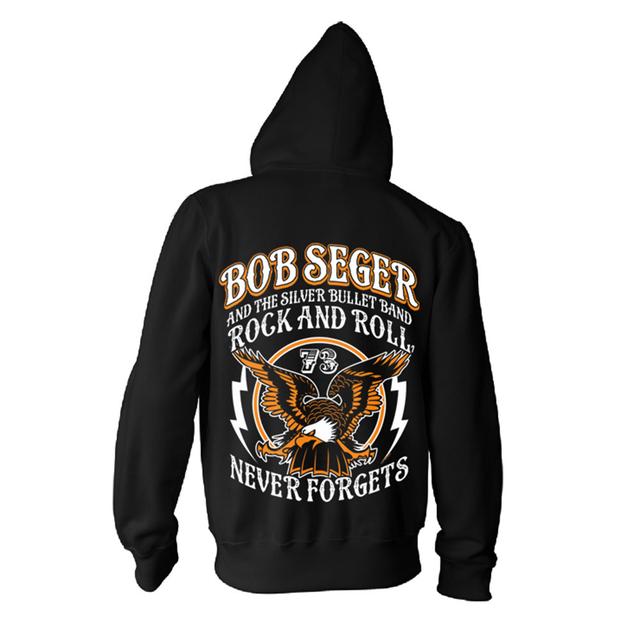 BOB SEGER ROCK AND ROLL NEVER FORGETS ZIP HOODY