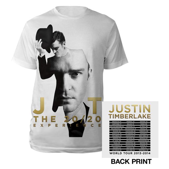 JUSTIN TIMBERLAKE GOLD DOUBLE EXPOSURE T-SHIRT