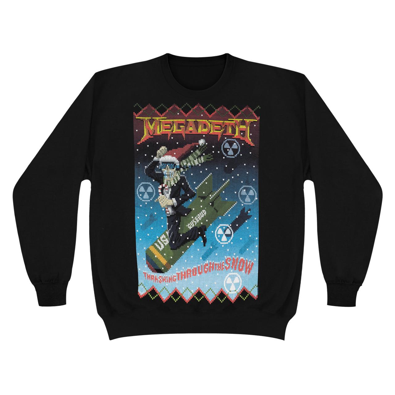 megadeth thrashing through the snowcrew sweater megadeth christmas sweater